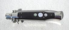 NEW AGA CAMPOILN 11" ( BLACK WIDOW ) BLACK HORN WITH MOTHER OF PEARL INLAYS 5MM BLADE MANIAGO ITALY