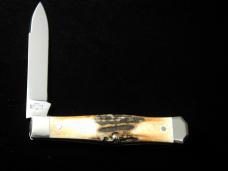 Titusville Cutlery Genuine Burnt Stag Lexingtonian Coffin Jack Knife Rare 1 of 30 COA USA Made