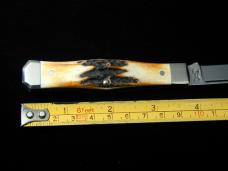 Titusville Cutlery Genuine Burnt Stag Lexingtonian Coffin Jack Knife Rare 1 of 30 COA USA Made