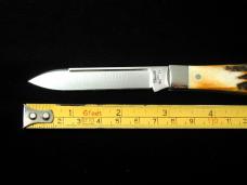 Titusville Cutlery Genuine Burnt Stag Lexingtonian Coffin Jack Knife Rare 1 of 30 COA USA Made