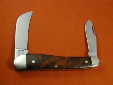 Titusville Cutlery Chinese Quince Burl Wood Rooster Comb Farmer Knife Rare 1 of 10 COA USA Made 2025