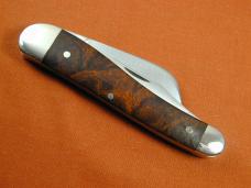 Titusville Cutlery Chinese Quince Burl Wood Rooster Comb Farmer Knife Rare 1 of 10 COA USA Made 2025