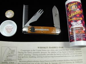 Great Eastern Cutlery GEC Distressed Whiskey Barrel Oak Beer and Sausage Knife Made in USA 352325