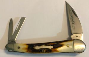 New without box Case Green Stag Seahorse Whittler with blue scroll