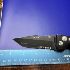 Hogue Knives EX-A01 Automatic Knife Tanto Point Black Aluminum