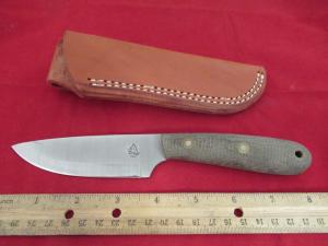 Blind Horse Knives Custom Green Linen Micarta Fixed Blade