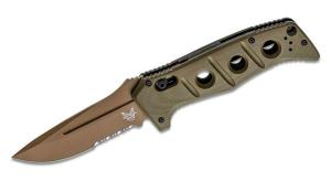 NEW-Benchmade 2750SFE-2 Adamas Automatic-3.78" Combo Edge CPM-CruWear Drop Point Blade-Olive Drab G-