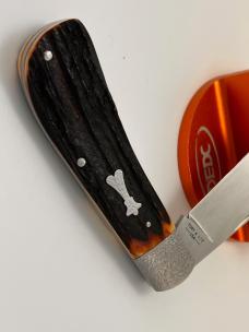 SACRED BEAR "TORY UTT" CUSTOM AMBER STAG LANNY'S CLIP CPM 154 KNIFE