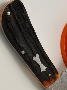 SACRED BEAR "TORY UTT" CUSTOM AMBER STAG LANNY'S CLIP CPM 154 KNIFE