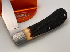 SACRED BEAR "TORY UTT" CUSTOM AMBER STAG LANNY'S CLIP CPM 154 KNIFE