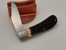 SACRED BEAR "TORY UTT" CUSTOM AMBER STAG LANNY'S CLIP CPM 154 KNIFE