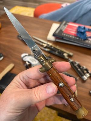 9” wood stiletto, INOX Italy-Vintage