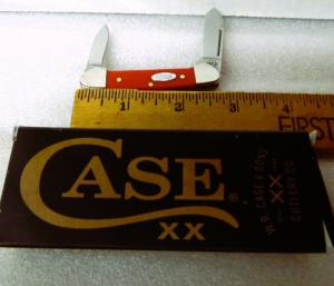 CASE SPARXX RED SYNTHETIC SMOOTH BABY BUTTERBEAN 2024 MINT IN BOX APPROX. 2-5/8"