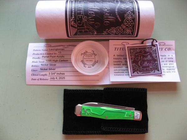 DANIELS FAMILY KNIFE BRANDS-TITUSVILLE CUTLERY-LEXINGTONIAN-PORTAL FLUID ACRYLIC #1 DANIELS FAMILY KNIFE BRANDS-TITUSVILLE CUTLERY-LEXINGTONIAN-PORTAL FLUID ACRYLIC #1