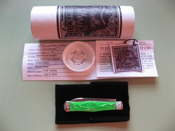 DANIELS FAMILY KNIFE BRANDS-TITUSVILLE CUTLERY-LEXINGTONIAN-PORTAL FLUID ACRYLIC #2 DANIELS FAMILY KNIFE BRANDS-TITUSVILLE CUTLERY-LEXINGTONIAN-PORTAL FLUID ACRYLIC #2