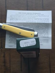 Moore Maker 3201 Yellow Trapper Knife – Southwire Advertising – 3 7/8" – Made in USA 