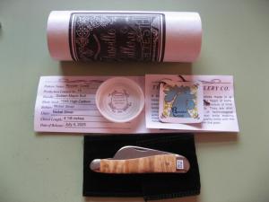 DANIELS FAMILY KNIFE BRANDS-TITUSVILLE CUTLERY-ROOSTER COMB-GOLDEN MAPLE BURL #2