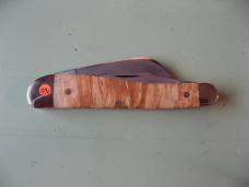   DANIELS FAMILY KNIFE BRANDS-TITUSVILLE CUTLERY-ROOSTER COMB-GOLDEN MAPLE BURL #2