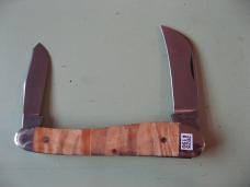   DANIELS FAMILY KNIFE BRANDS-TITUSVILLE CUTLERY-ROOSTER COMB-GOLDEN MAPLE BURL #2