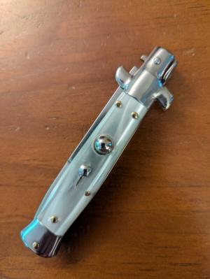 18CM-7 INCH PICKLOCK MADE IN MANIAGO ITALIAN STILETTO IN IMITATIONS PEARL