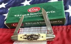 Case xx 2001 Eisenhower Knife Mdl# V06263 SSP w/ Super Vintage Bone Stag Handles -NOS in Orig Box