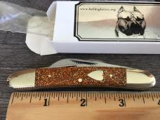 Bulldog Brand 4 Blade Congress 2007 German Heart Shield Glitter Acrylic