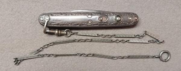 Schrade Cut Co 2 7/8" Sterling Silver Double Blade Schrade Cut Co 2 7/8" Sterling Silver Double Blade
