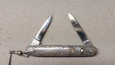 Schrade Cut Co 2 7/8" Sterling Silver Double Blade 