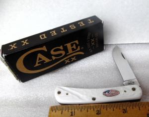 CASE XX 2024 WHITE SYNTHETIC ROUGH JIG SODBUSTER JR 6137 USA FLAG SHIELD MINT UNUSED