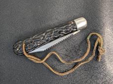 Flylock 5" automatic hunter and fish scaling knife from Bridgeport Connecticut, used.
