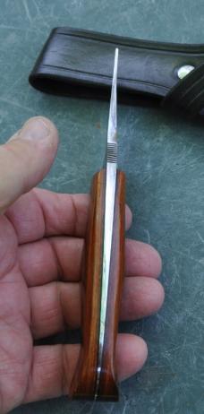 Ed Love Upswept Fixed Blade Mint Mirror Polished 7" OAL #187 Tapered Tang Thumb Ramp
