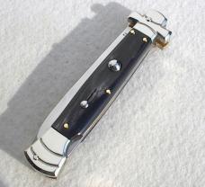NEW A.G.A. CAMPOLIN 9" MALTESE BLACK BRAZILIAN HORN MODIFIED BAYONET BLADE NICKEL SILVER BOLSTERS