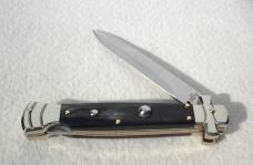 NEW A.G.A. CAMPOLIN 9" MALTESE BLACK BRAZILIAN HORN MODIFIED BAYONET BLADE NICKEL SILVER BOLSTERS