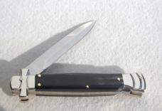 NEW A.G.A. CAMPOLIN 9" MALTESE BLACK BRAZILIAN HORN MODIFIED BAYONET BLADE NICKEL SILVER BOLSTERS