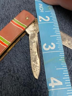 Vintage Wallkill River 3-Blade Stockman – Striped Celluloid Handles – Walden, NY