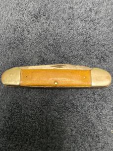 Vintage KA-BAR 1141 Three-Blade Pocket Knife – Spear/Drop/Sheepsfoot – Wood Handles – Well-Worn Cond
