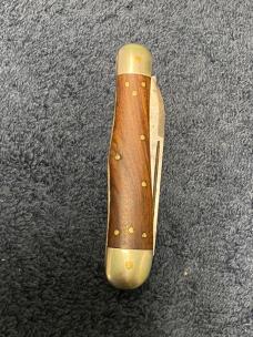 Vintage 2-Blade Jack Knife – Stiletto Cutlery Co. / “CCCIDENT” – Mixed Tang Stamps – Ebony/Brown Woo