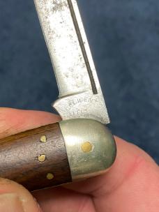 Vintage 2-Blade Jack Knife – Stiletto Cutlery Co. / “CCCIDENT” – Mixed Tang Stamps – Ebony/Brown Woo