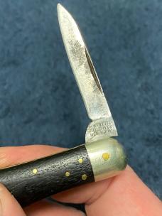 Vintage 2-Blade Jack Knife – Stiletto Cutlery Co. / “CCCIDENT” – Mixed Tang Stamps – Ebony/Brown Woo