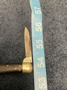 Vintage 2-Blade Jack Knife – Stiletto Cutlery Co. / “CCCIDENT” – Mixed Tang Stamps – Ebony/Brown Woo