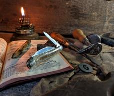 Great Eastern Cutlery -Tidioute - Camp Fire Whittler - JSR SFO - Appaloosa Bone Handles-6- NEW