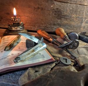 Great Eastern Cutlery -Tidioute - Camp Fire Whittler - JSR SFO - Appaloosa Bone Handles-7- NEW
