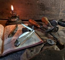 Great Eastern Cutlery -Tidioute - Camp Fire Whittler - JSR SFO - Appaloosa Bone Handles-7- NEW
