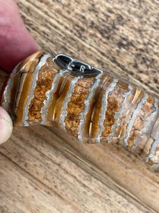 BUCK 112 RANGER BROWN MAMMOTH TOOTH WITH FINGER GROOVES LEROY REMER CUSTOM KNIFE #1