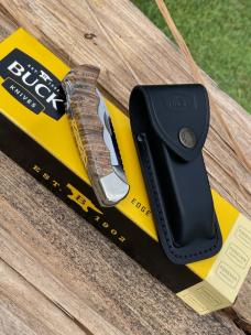 BUCK 112 RANGER BROWN MAMMOTH TOOTH WITH FINGER GROOVES LEROY REMER CUSTOM KNIFE #1