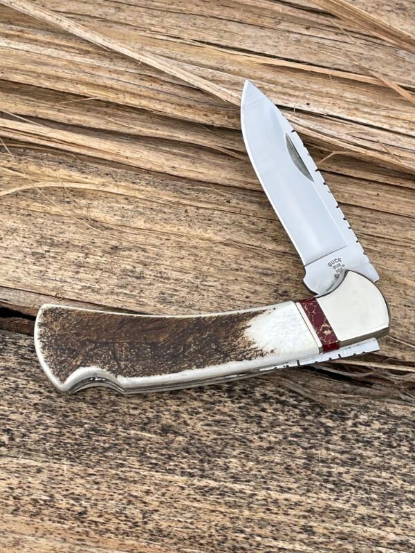 BUCK 112 RANGER ELK HORN WITH BLOODY JASPER INLAYS LEROY REMER CUSTOM KNIFE #2 BUCK 112 RANGER ELK HORN WITH BLOODY JASPER INLAYS LEROY REMER CUSTOM KNIFE #2