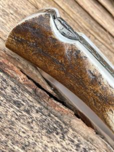 BUCK 112 RANGER ELK HORN WITH BLOODY JASPER INLAYS LEROY REMER CUSTOM KNIFE #2