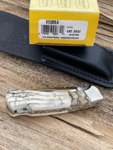 BUCK 112 RANGER OUTSIDE IVORY WITH MAMMOTH TOOTH INLAY LEROY REMER CUSTOM KNIFE #3