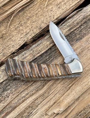 BUCK 112 RANGER BROWN MAMMOTH TOOTH LEROY REMER CUSTOM KNIFE 4