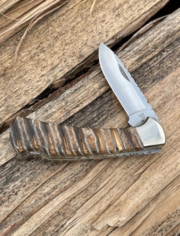 BUCK 112 RANGER BROWN MAMMOTH TOOTH LEROY REMER CUSTOM KNIFE #4
